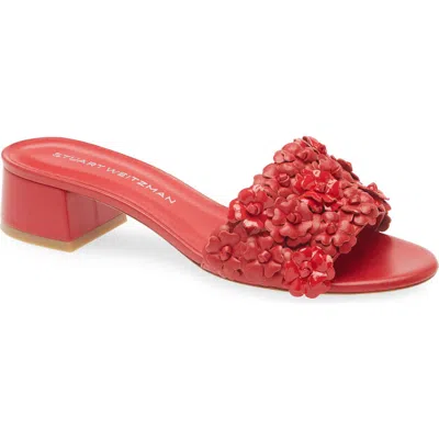 Stuart Weitzman Meadow Slide Sandal In Red