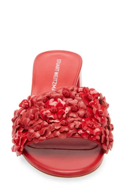 Stuart Weitzman Meadow Slide Sandal In Red