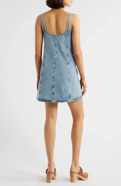 Frame Denim Shift Dress With Studs In Mingle In Blue