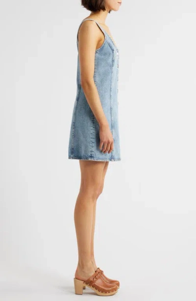 Frame Denim Shift Dress With Studs In Mingle In Blue