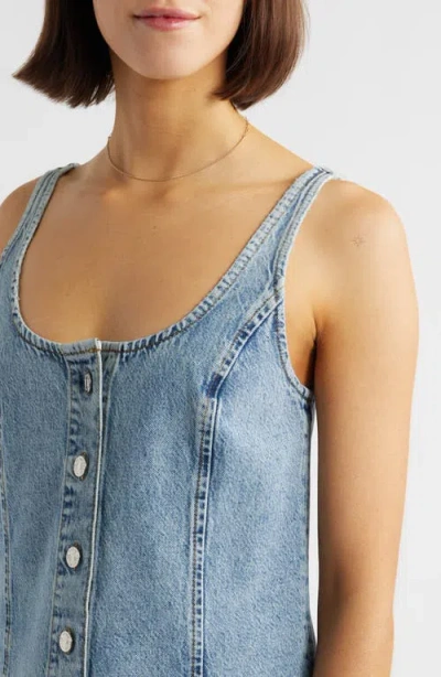 Frame Denim Shift Dress With Studs In Mingle In Blue