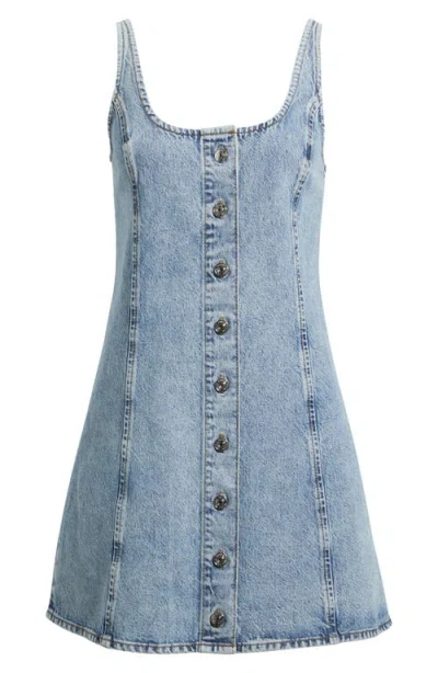 Frame Denim Shift Dress With Studs In Mingle In Blue