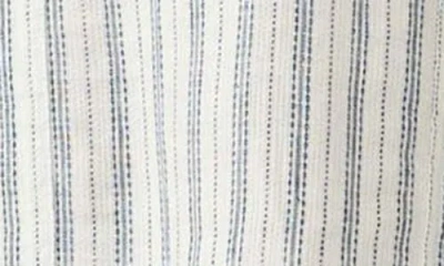 Faherty Azure Variegated Stripe Sleeveless Linen Minidress In Gray