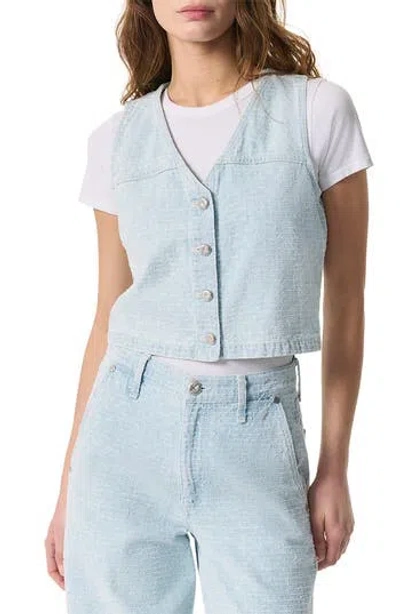 Rag & Bone Juliana Tweed Button-front Vest In Sky Blue Tweed In Blue
