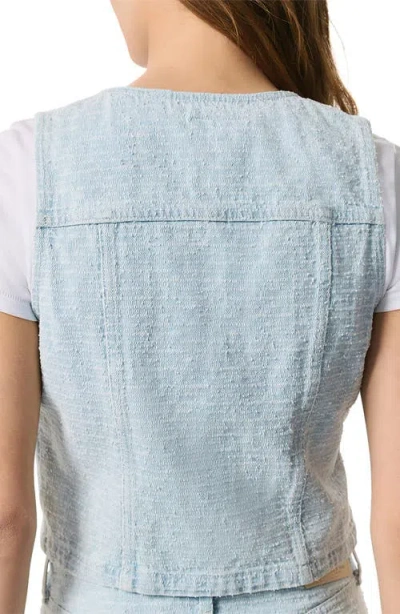 Rag & Bone Juliana Tweed Button-front Vest In Sky Blue Tweed In Blue