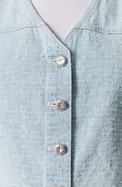 Rag & Bone Juliana Tweed Button-front Vest In Sky Blue Tweed In Blue