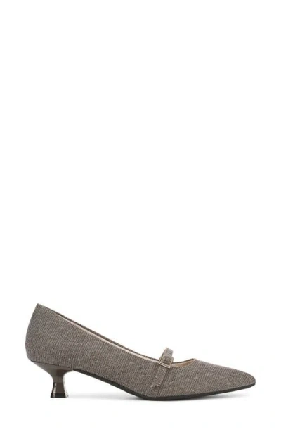 Lifestride Women's Madelyn Mary Jane Pointed Toe Kitten Heel Pumps In Gray