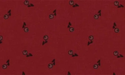 Maniere Manière Winter Berries Cotton Blend Footie In Burgundy