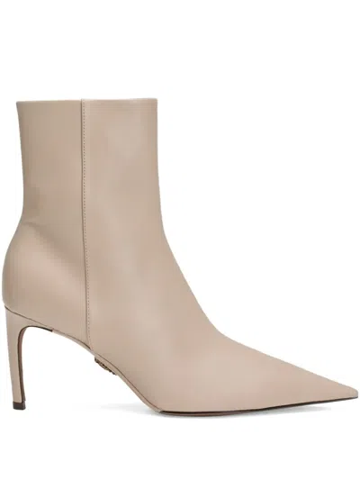 Dolce & Gabbana 75mm Pointed-toe Zip Boots In Neutral
