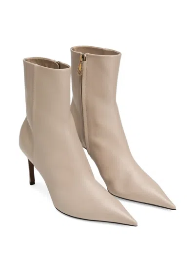 Dolce & Gabbana 75mm Pointed-toe Zip Boots In Neutral