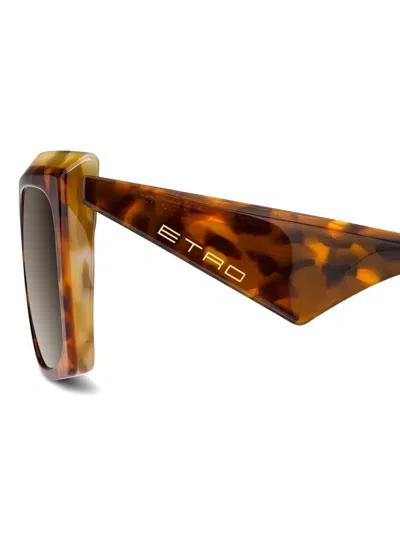 Etro Tortoiseshell Geometric Sunglasses In Brown