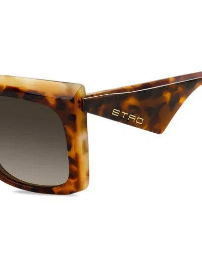 Etro Tortoiseshell Geometric Sunglasses In Brown