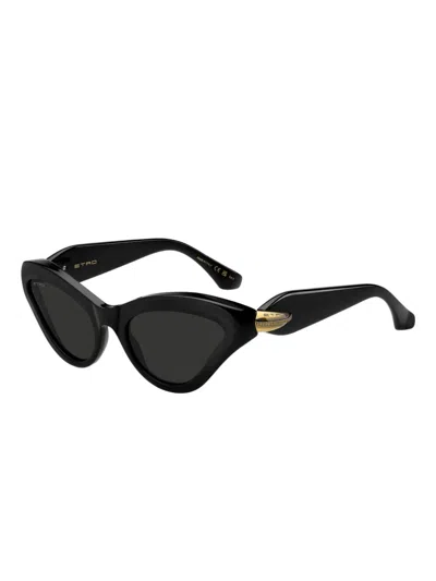 Etro Embellished Cat-eye Sunglasses In Black