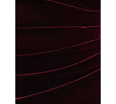 Xscape Plus Size Cap Sleeve Velvet Gown In Red