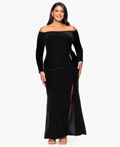 Xscape Women's Off The Shoulder Maxi Dress In Black