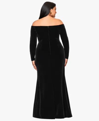 Xscape Women's Off The Shoulder Maxi Dress In Black
