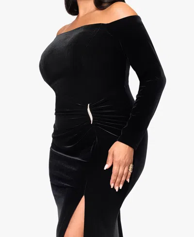 Xscape Women's Off The Shoulder Maxi Dress In Black