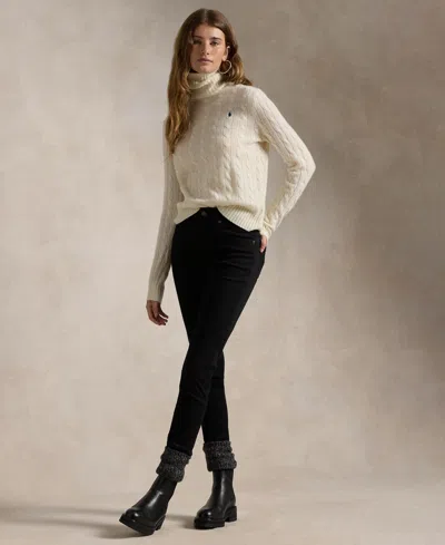 Polo Ralph Lauren Pull Col Roulé En Laine Et Cachemire In White