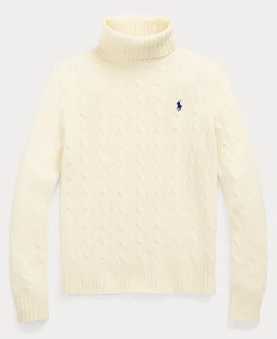 Polo Ralph Lauren Pull Col Roulé En Laine Et Cachemire In White