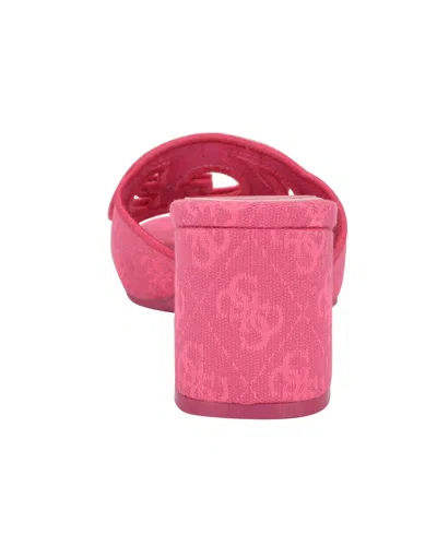 Guess Women's Galsee Quattro-g Cutout Block Heel Sandals In Pink