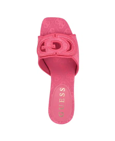 Guess Women's Galsee Quattro-g Cutout Block Heel Sandals In Pink