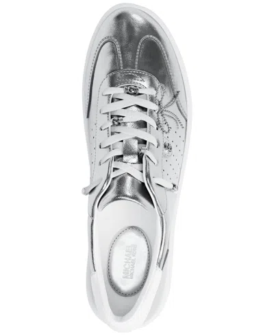 Michael Kors Michael  Women's Scotty Lace Up Sneakers With Charms In Silver