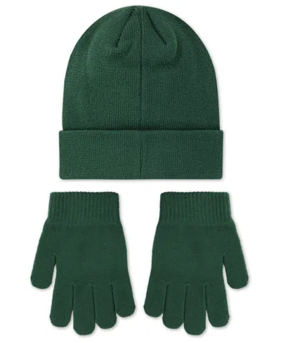 Nike Big Kids 2-piece Club Beanie And Gloves Set In Green