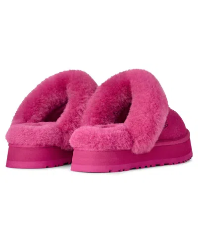 Ugg Disquette Fur-trim Slippers In Pink