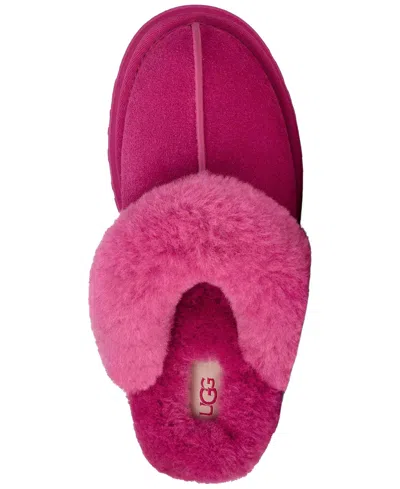 Ugg Disquette Fur-trim Slippers In Pink