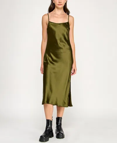 Invitee Juniors' 2-piece Long Sleeve Midi Sweater And Dress Set In Green