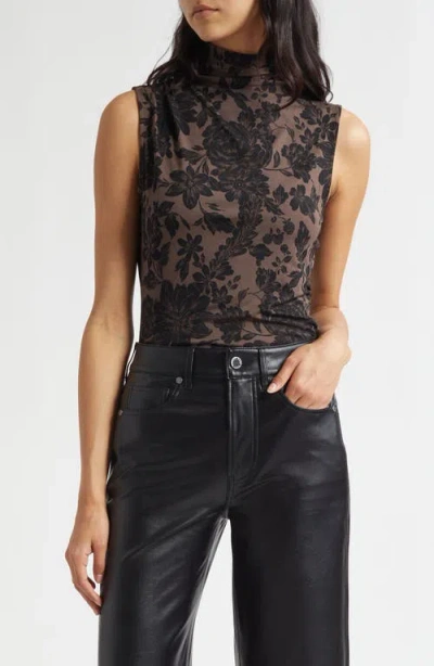 Veronica Beard Mylie Sleeveless Turtleneck Top In Black