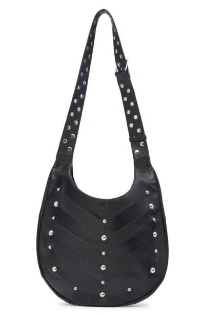 Valentino Garavani Small Hoboho Chevron Quilted Shoulder Bag With Studs In Black