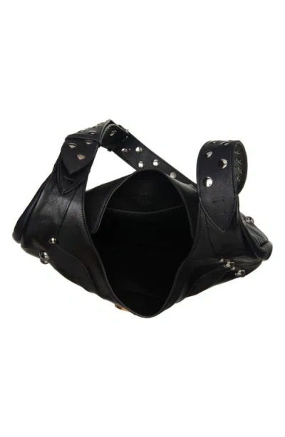 Valentino Garavani Small Hoboho Chevron Quilted Shoulder Bag With Studs In Black