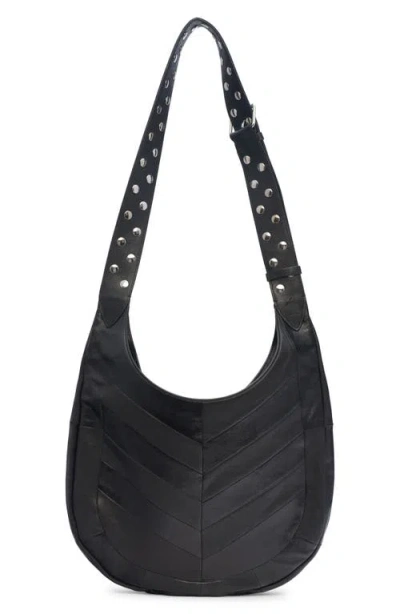 Valentino Hoboho Small Shoulder Bag With Studded Strap In Black