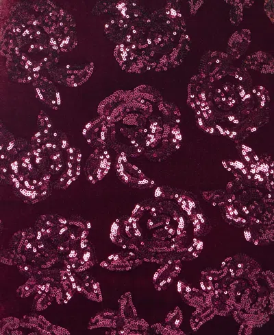 B Darlin Juniors' Sequin Embellished Sweetheart Neck Short Dress In Burgundy