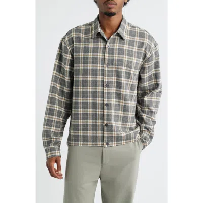 Santo Studio Scobello Plaid Flannel Button-up Shirt In Gray