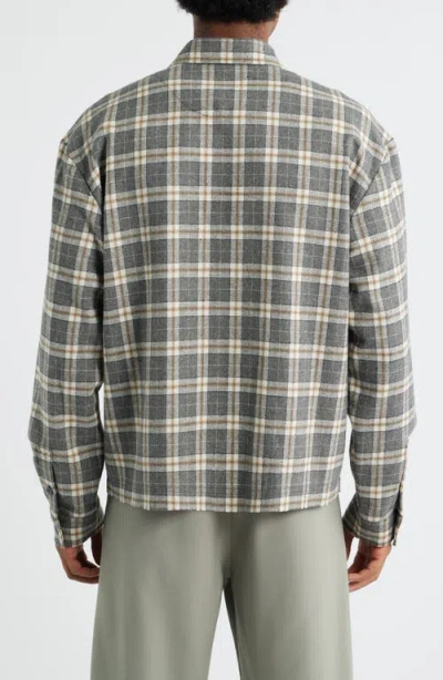 Santo Studio Scobello Plaid Flannel Button-up Shirt In Gray