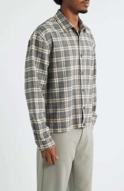 Santo Studio Scobello Plaid Flannel Button-up Shirt In Gray