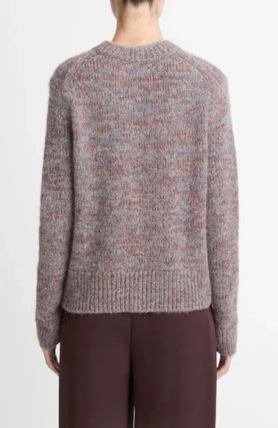 Vince Marled Crew Neck Cognac Combo In Red