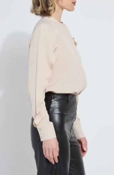 Lyssé Lysse Isadora Ruffle Sleeve Button-up Shirt In Pink