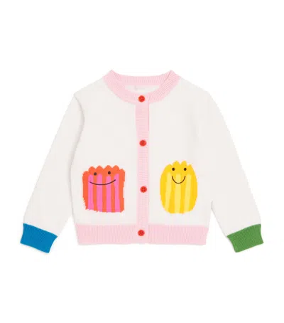Stella Mccartney Cotton-wool Smiley Face Cardigan In Neutral