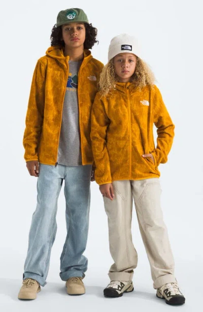 The North Face Kids' Glacier Polar Fleece Zip Hoodie In Orange