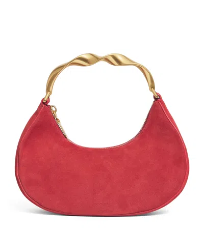 Simkhai Suede Nixi Top-handle Bag In Red