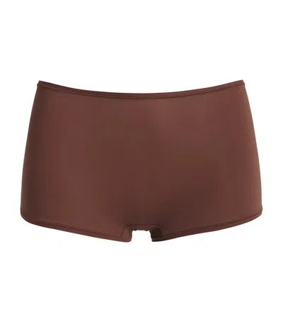 Skims Womens Cocoa High-rise Stretch-cotton Boy Shorts