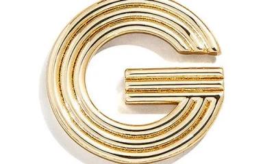 Baublebar Oversize Etched Letter Initial Pendant Necklace In Gold