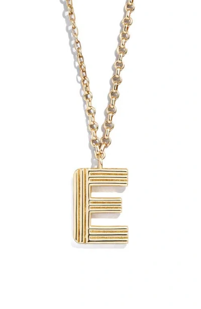 Baublebar Oversize Etched Letter Initial Pendant Necklace In Gold