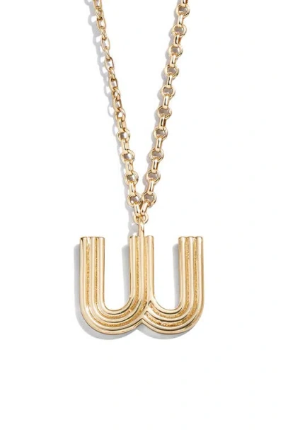 Baublebar Oversize Etched Letter Initial Pendant Necklace In Gold