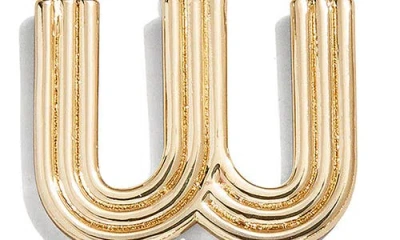 Baublebar Oversize Etched Letter Initial Pendant Necklace In Gold