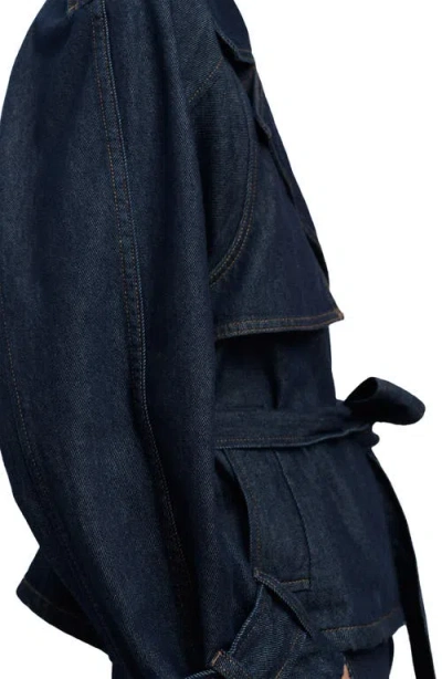 Mango Denim Trench Jacket In Multi