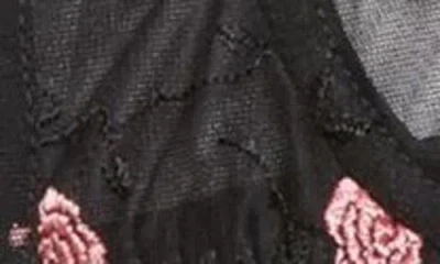 Fleur Du Mal Rose And Vine Embroidery Balconette Bra In Multi